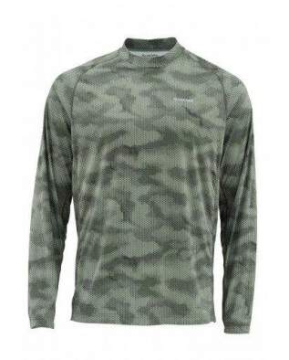 Футболка Simms Solarflex LS Crewneck - Print, Hex Camo Loden