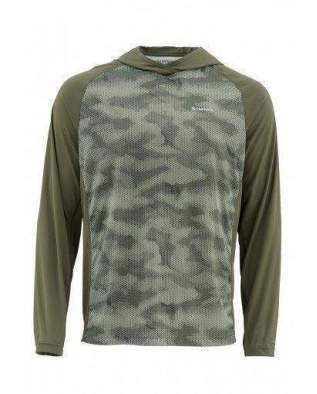 Simms SolarFlex Hoody Print, Hex Camo Loden