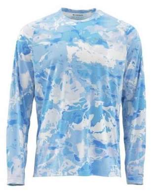Купить Simms SolarFlex LS Crewneck - Print, Cloud Camo Blue Simms SolarFlex LS Crewneck - Print, Cloud Camo Blue
