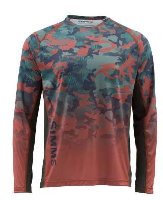 Купить Simms Challenger Solar Tech Jersey, Hex Flo Camo Rusty Red Simms Challenger Solar Tech Jersey, Hex Flo Camo Rusty Red
