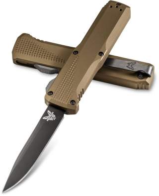 Benchmade Phaeton Aluminum Dark Earth, клинок чёрн. P 8,76 см