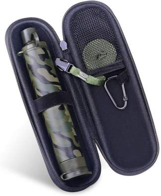 Membrane Solutions WATER FILTER STRAW BLUE 1PK W CARRYING CASE 428909, Camo