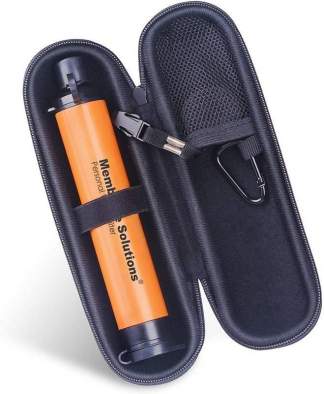 Купить Мембранный фильтр для воды Solutions STRAW BLUE 1PK с футляром, оранжевый Мембранный фильтр для воды Solutions STRAW BLUE 1PK с футляром, оранжевый