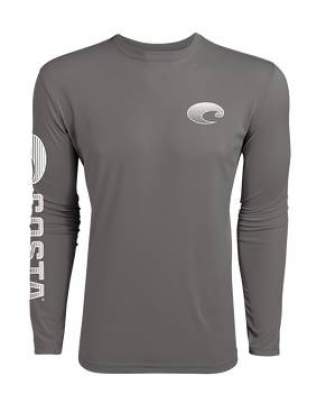 Купить Costa TECHNICAL CREW LS SHIRT, Gray Costa TECHNICAL CREW LS SHIRT, Gray