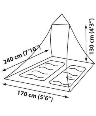 Sea to Summit MOSQUITO PYRAMID NET DOUBLE PERMETHRIN TREATED, Black