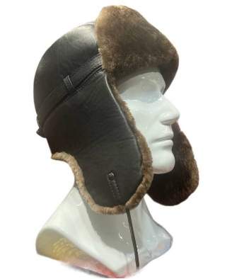 Шапка-ушанка Беркаль Бобр-овчина, чёрная