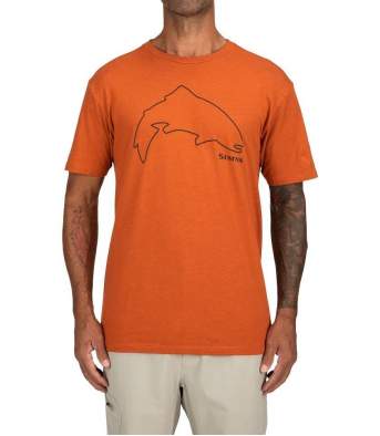 Купить Simms Trout Outline T-Shirt, Adobe Heather Simms Trout Outline T-Shirt, Adobe Heather