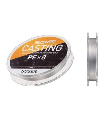 GOSEN Answer Casting PE×8 200m #1.2 PE, Fine Silver