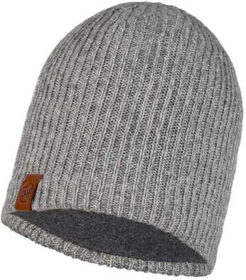 Buff Knitted & Full Fleece Hat, Lyne Light Grey