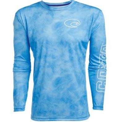 Купить Costa TECHNICAL TOPOGRAPHIC LS SHIRT, Blue Costa TECHNICAL TOPOGRAPHIC LS SHIRT, Blue