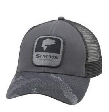 Simms Bass Patch Trucker, Hex Camo Carbon