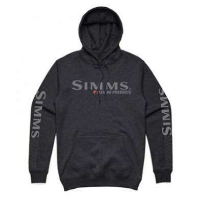 Simms Bass Logo Hoody, Charcoal Heather