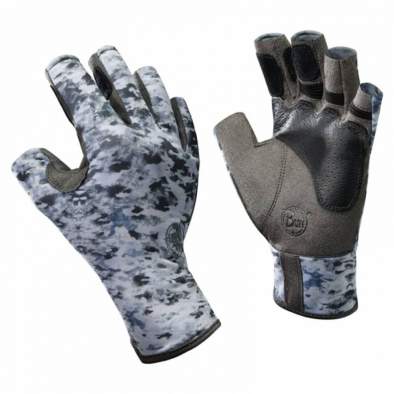 Buff Angler Gloves, L-XL, Fish Camo