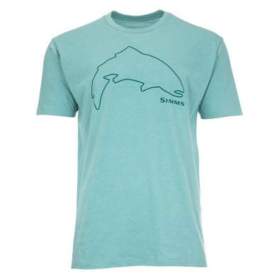 Simms Trout Outline T-Shirt, S, Oil Blue Heather