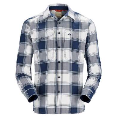 Simms Guide Flannel, Navy-White Dimensional Buffalo