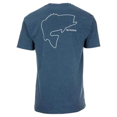 Simms Bass Outline T-Shirt, Sailor Blue Heather