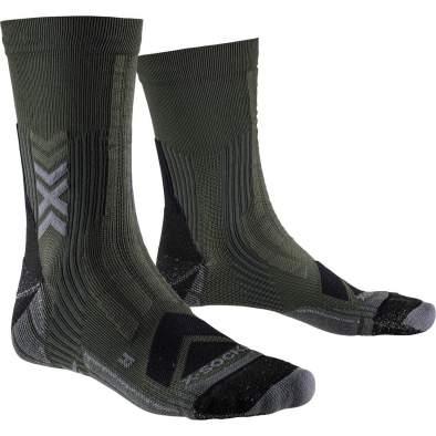 X-SOCKS HIKE EXPERT SILVER CREW, Dark Sage-Black