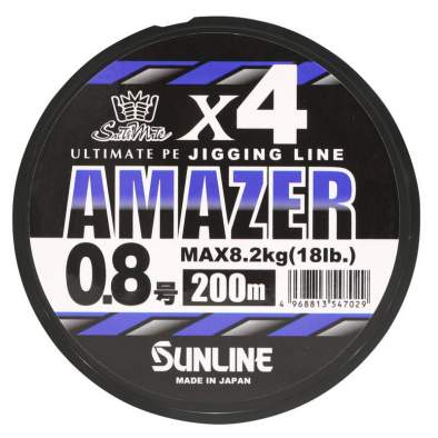 Sunline SM Amazer×4 200m #0.8 PE, Multicolor 