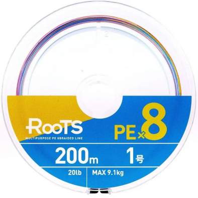 GOSEN Roots PE×8 200m #1.0 PE, Multicolor