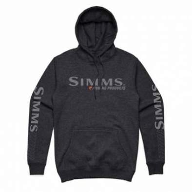 Simms Bass Logo Hoody, Charcoal Heather