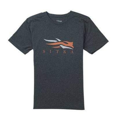 Sitka Logo Tee SS New, Heather Black