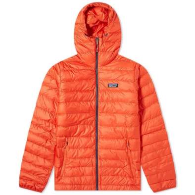 Patagonia M's Down Sweater Hoody, Hot Ember