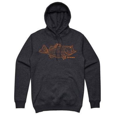 Simms Bass Line Hoody, Charcoal Heather