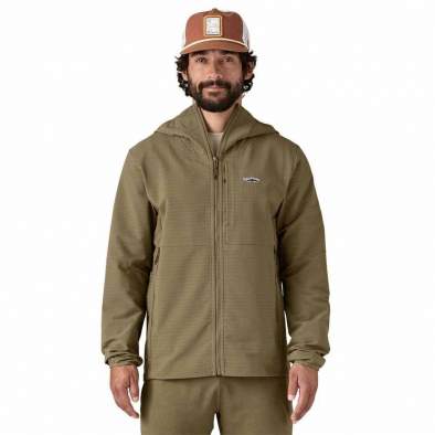 Patagonia R1 TechFace Fitz Roy Trout Hoody, Dark Ash