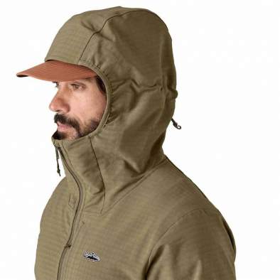 Patagonia R1 TechFace Fitz Roy Trout Hoody, Dark Ash