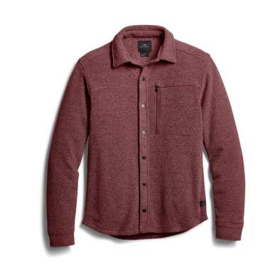Sitka Snowcrest LS Shirt, Dark Red Heather