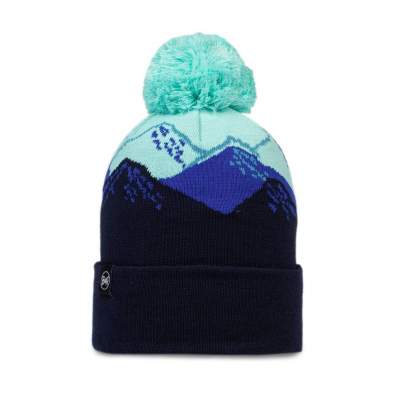 Buff Knitted Hat, Tatik Night Blue