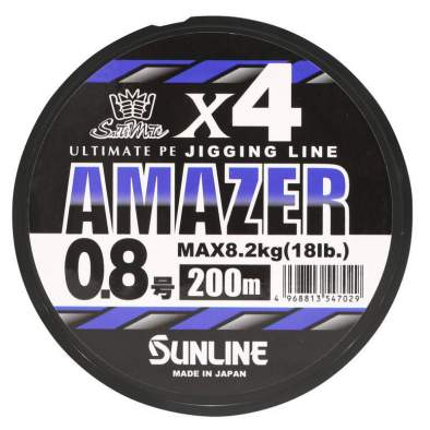 Sunline SM Amazer×4 200m #0.8 PE, Multicolor 