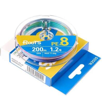 Купить GOSEN Roots PE×8 200m #1.2 PE, Multicolor GOSEN Roots PE×8 200m #1.2 PE, Multicolor