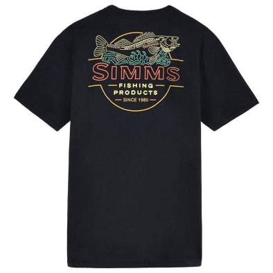 Simms Neon Draft T-Shirt, Black