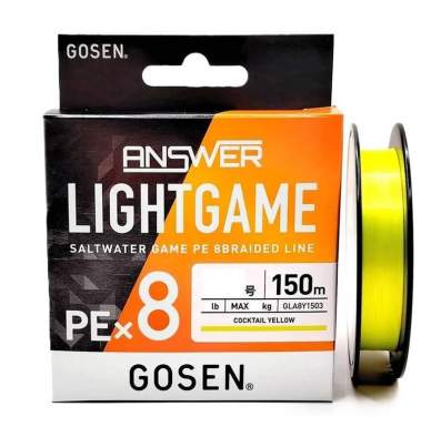Купить GOSEN Answer Light Game PE×8 150m #0.3 PE, Cocktail Yellow GOSEN Answer Light Game PE×8 150m #0.3 PE, Cocktail Yellow