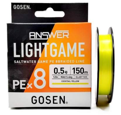 Купить GOSEN Answer Light Game PE×8 150m #0.5 PE, Cocktail Yellow GOSEN Answer Light Game PE×8 150m #0.5 PE, Cocktail Yellow
