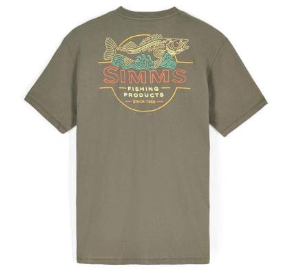 Simms Neon Draft T-Shirt, Army Green