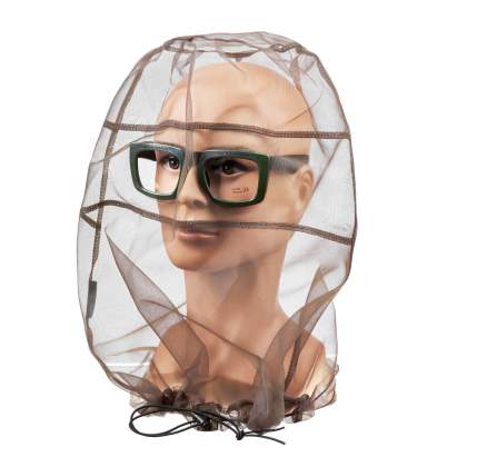 Накомарник с металлическими очками и прозрачными линзами
