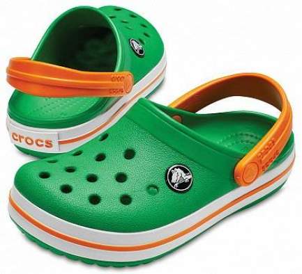 CROCS Crocband Clog K Grass Green-White-Blazing Orange