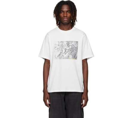 Arcteryx KRAGG COTTON LITHOGRAPHICA SS MENS, White Light