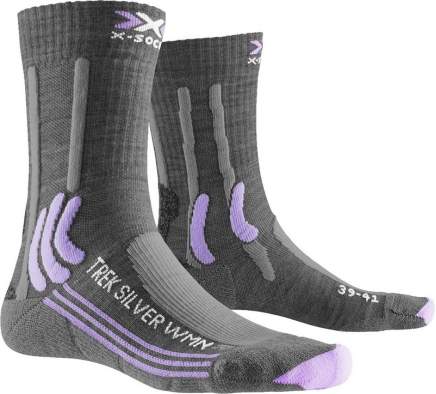 Купить X-SOCKS TREK SILVER WMN SOCKS, Grey Melange-Bright Lavender X-SOCKS TREK SILVER WMN SOCKS, Grey Melange-Bright Lavender