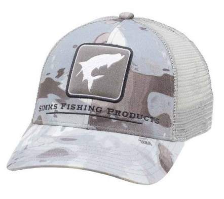 Simms Trout Icon Trucker, Cloud Camo Grey