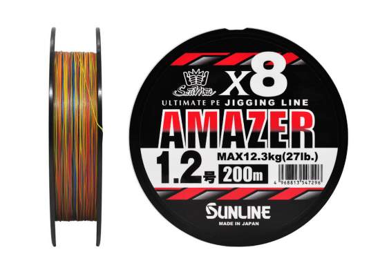 Sunline SM Amazer×8 200m #1.2 PE, Multicolor 