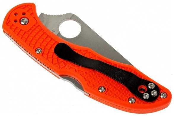 Spyderco Delica 4 Lightweight Flat Ground Orange, клинок P 7,4 см