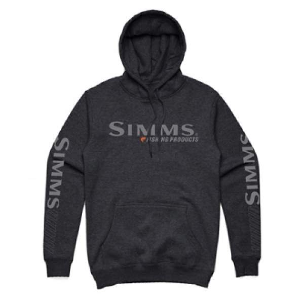 Simms Bass Logo Hoody, Charcoal Heather