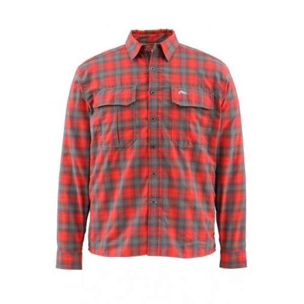 Рубашка Simms Coldweather LS Shirt, Fury Orange Plaid