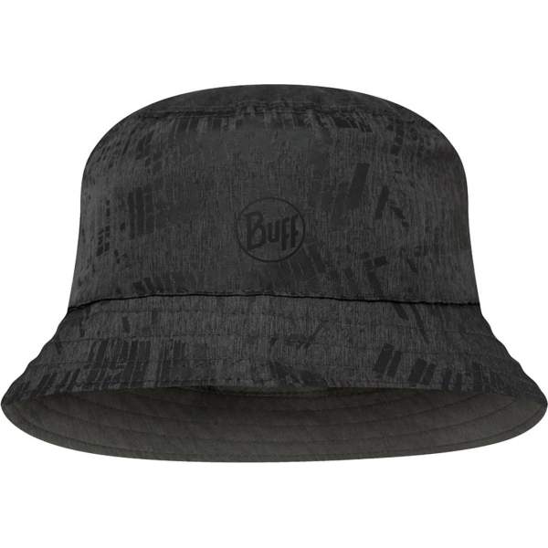 Buff Travel Bucket Hat, Black-Grey
