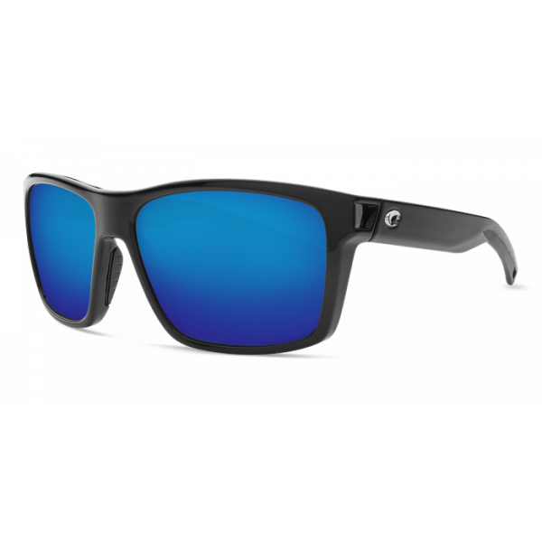 Costa Slack Tide, Blue Mirror 580P, Shiny Black Frame