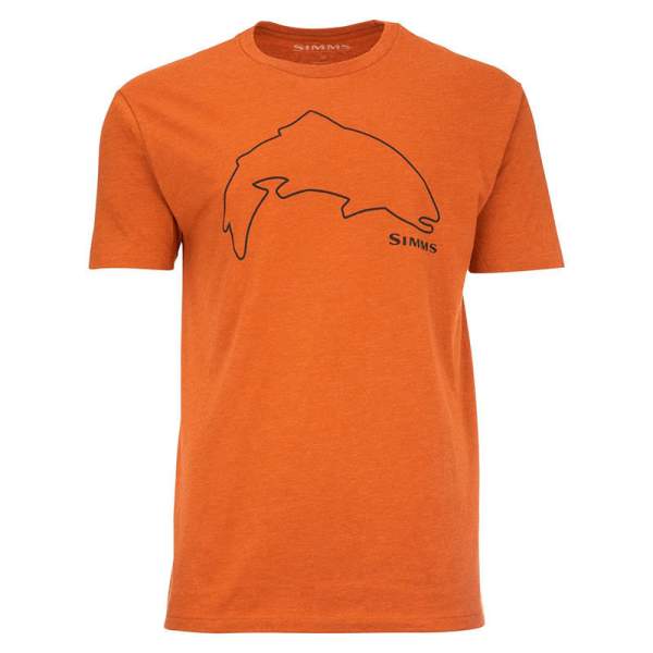 Simms Trout Outline T-Shirt, Adobe Heather