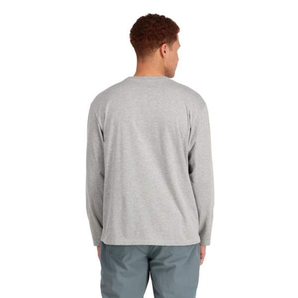 Simms Logo LS Shirt, Grey Heather